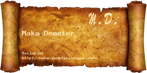 Maka Demeter névjegykártya
